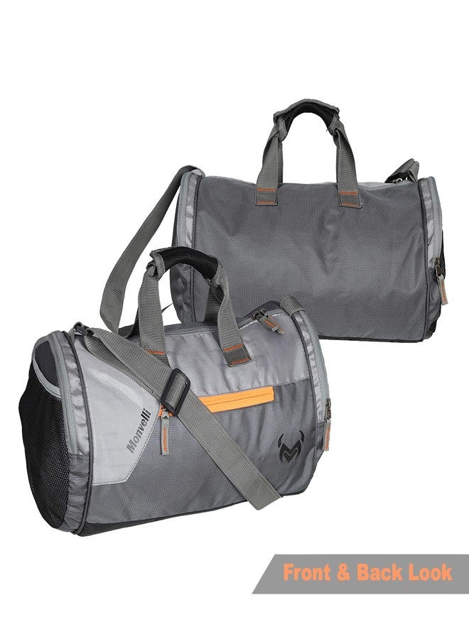 Monvelli Polyester Round Unisex Grey Travel Gym and Duffle Bag - Image 4